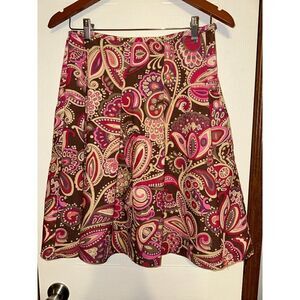 W Work to Weekend A-Line Geometric Multi-Color Pleated‎ Skirt Size 4
